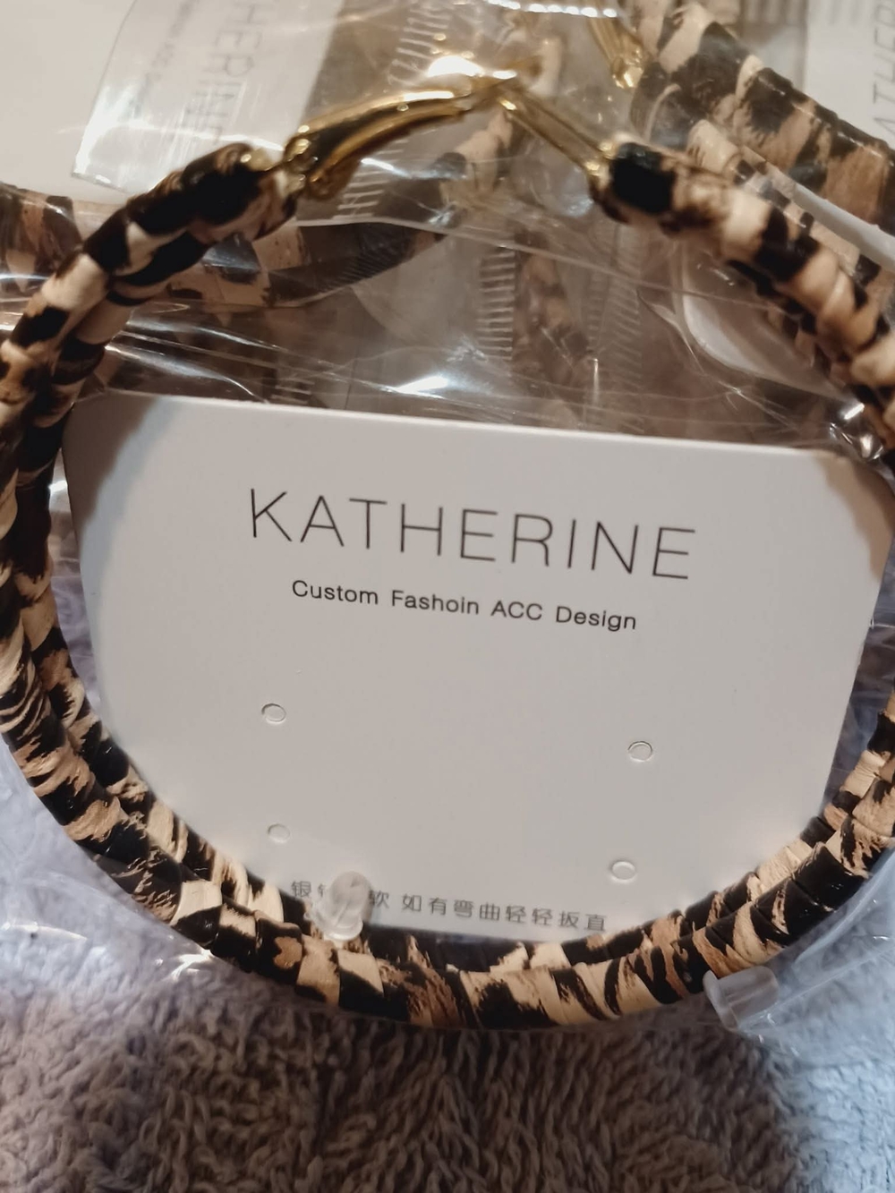 Katherine's Collection Black and Cream Braided Hoop Earrings